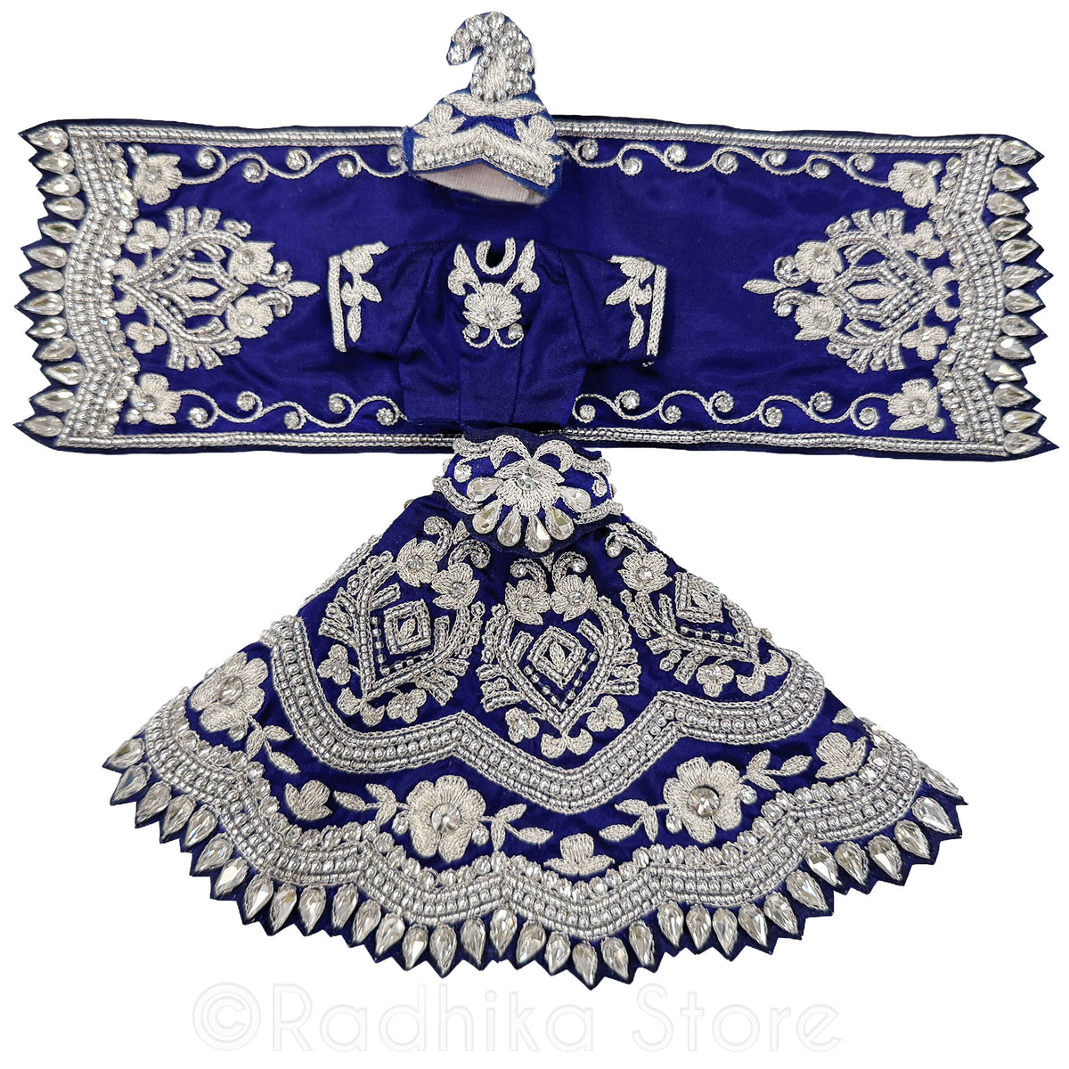 Tears of Separation - Deep Indigo - Silk - Radha Krishna Deity Outfit