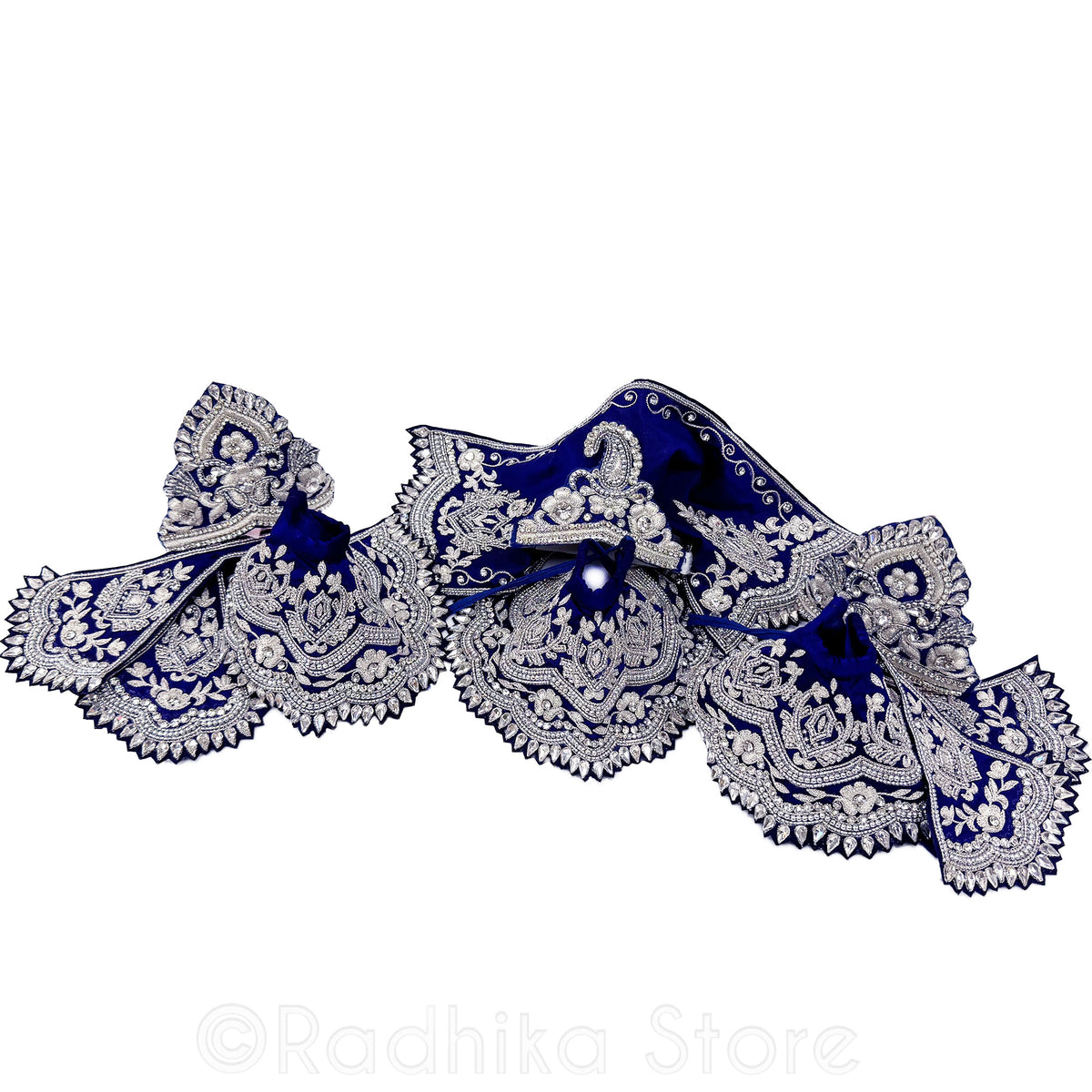Tears of Separation - Deep Indigo - Silk - Jagannath Baladeva Subhadra Deity Outfit