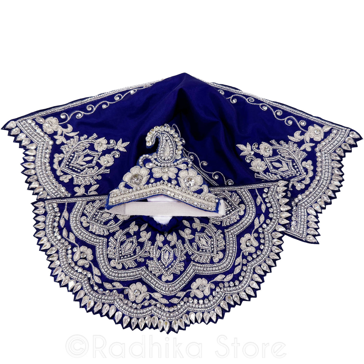 Tears of Separation - Deep Indigo - Silk - Jagannath Baladeva Subhadra Deity Outfit
