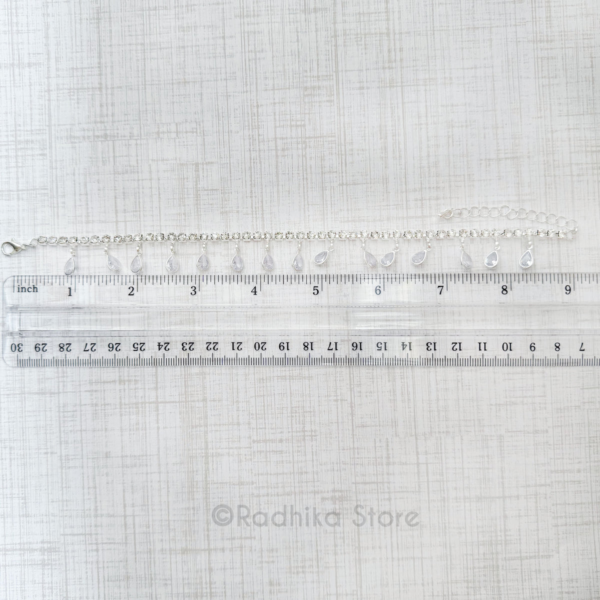 Tiny Crystal Teardrops With  Rhinestones-Deity Necklace