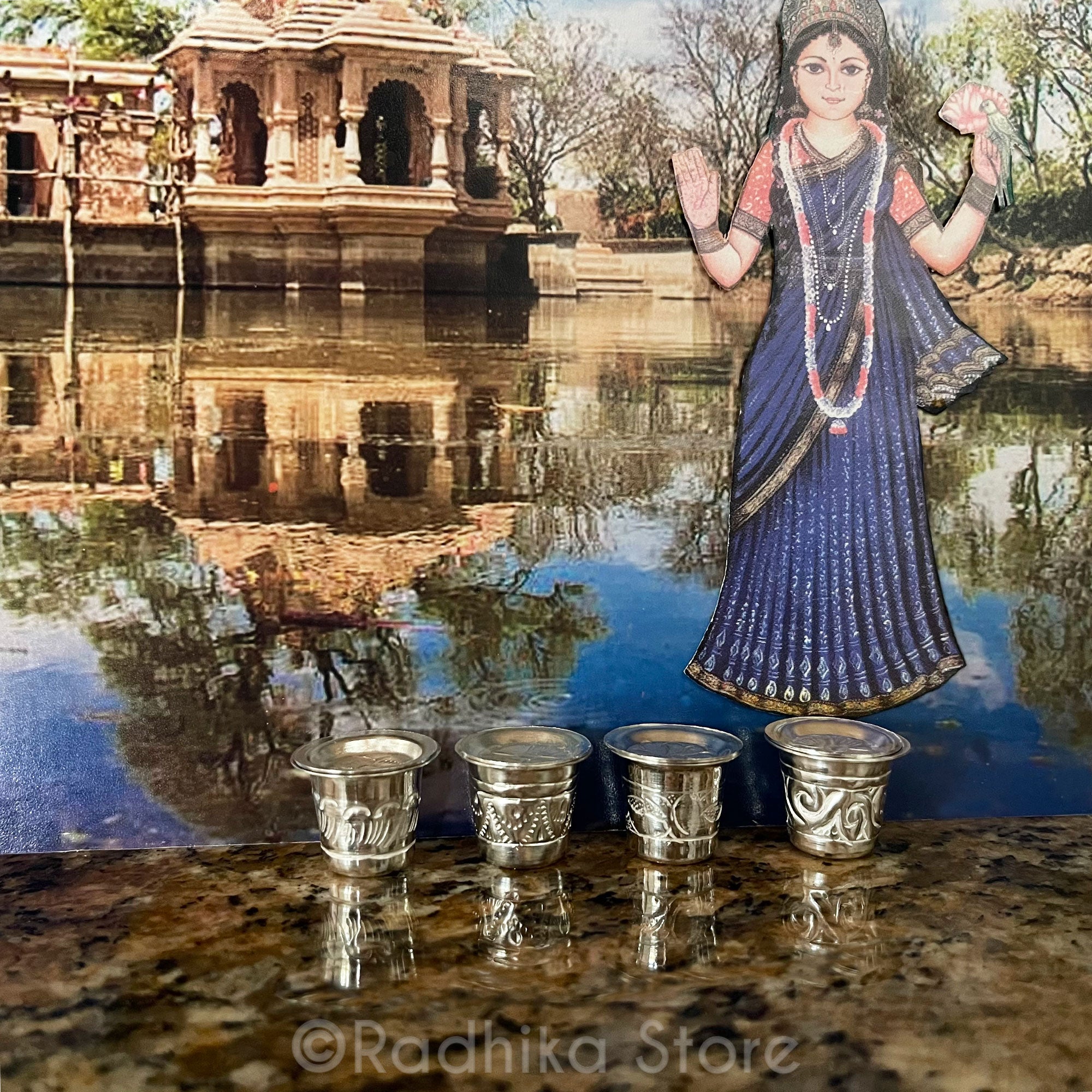 Tiny Fancy - Silver Deity Cups .6 Inch - Choose Design