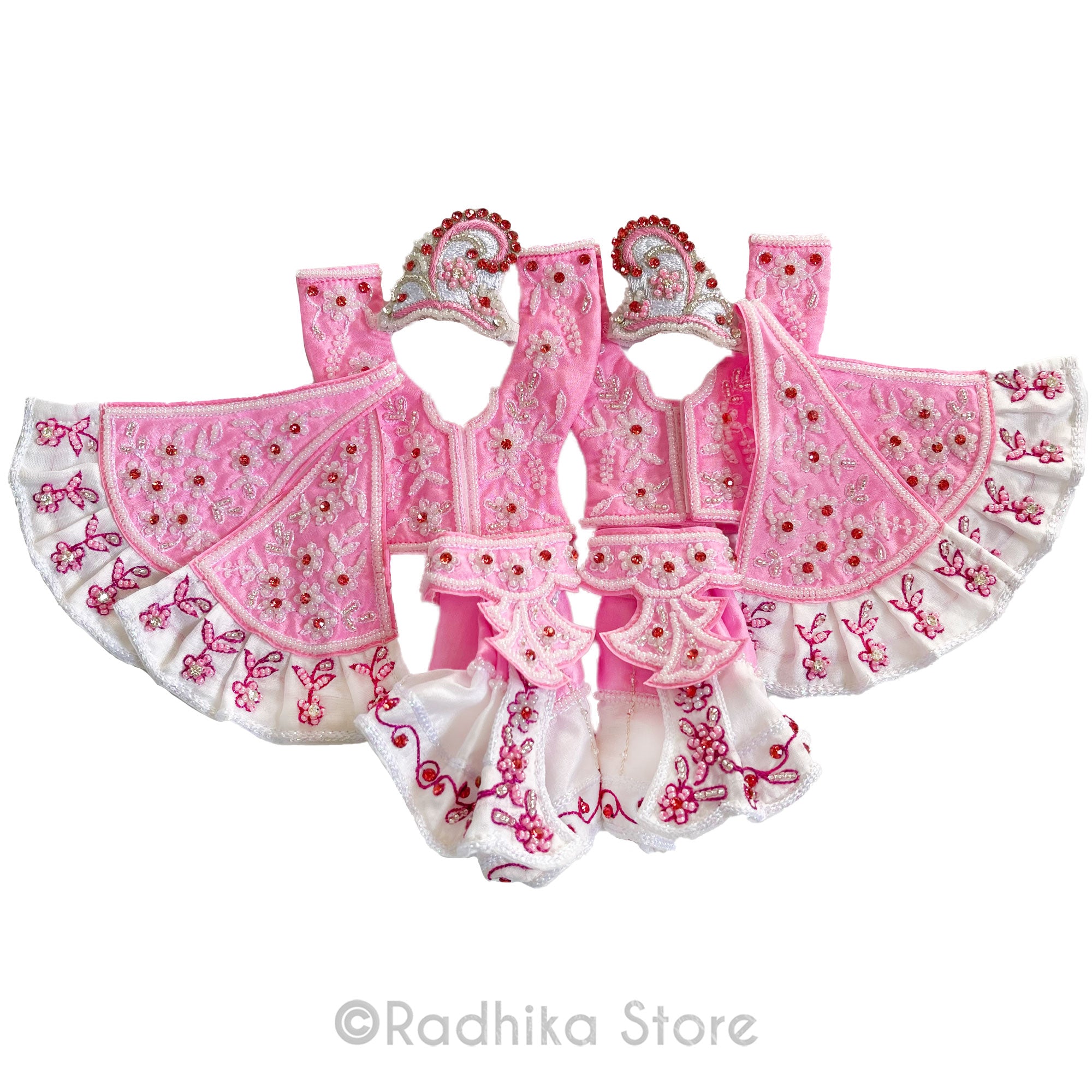 Madhuram - Pink -  Silk - Gaura Nitai Deity Outfit