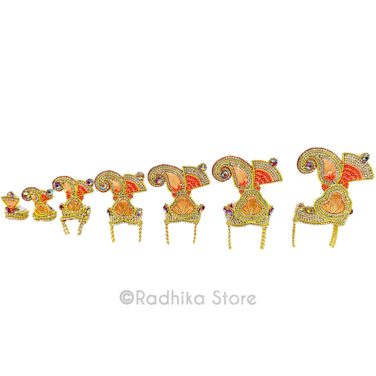 Tulsi Chandrika Fan-Peach-Deity Crown