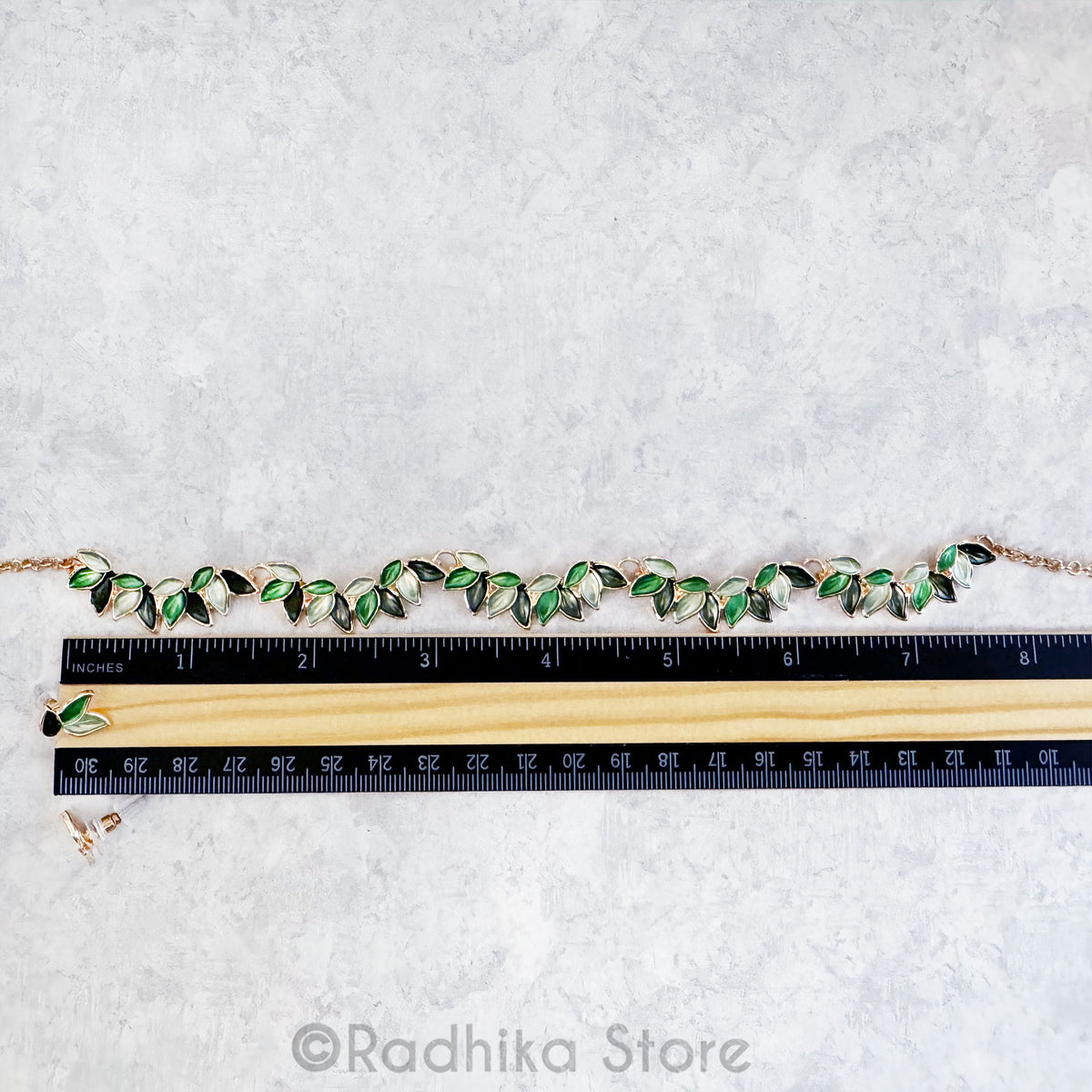 Tulsi Leaf - Deity Necklace and Earrings Set -