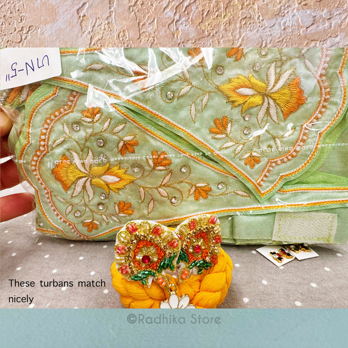 Autumn Dance - Light Sea Green - Silk - Gaura Nitai Deity Outfit