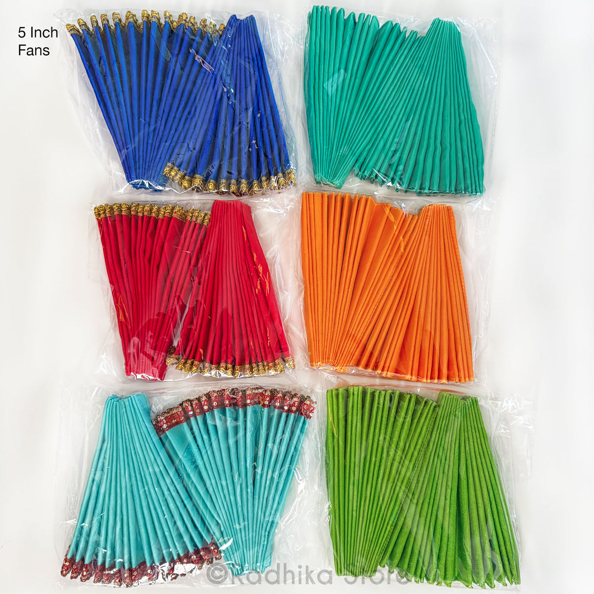 Turban Fans - Silk -5 Inch- Set of 2