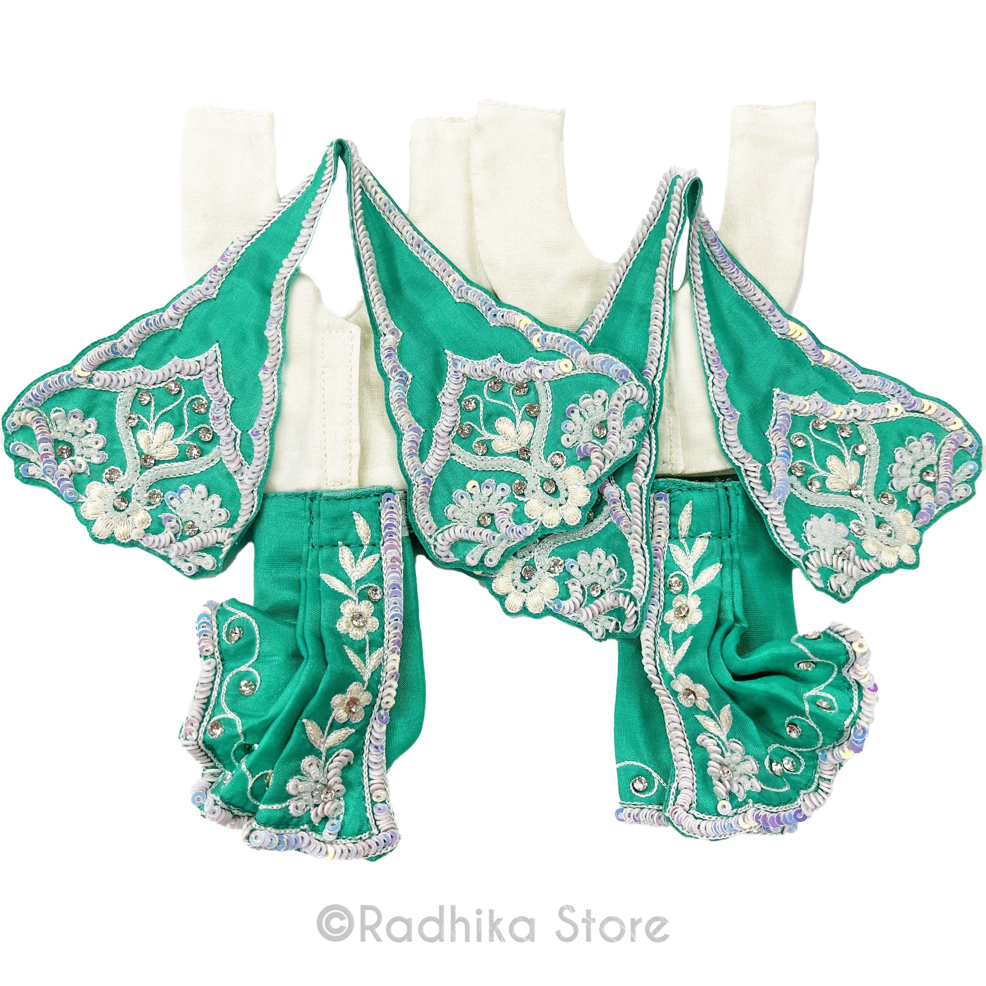 Creamy Dreamy All Season Green - Silk - Gaura Nitai Deity Outfit
