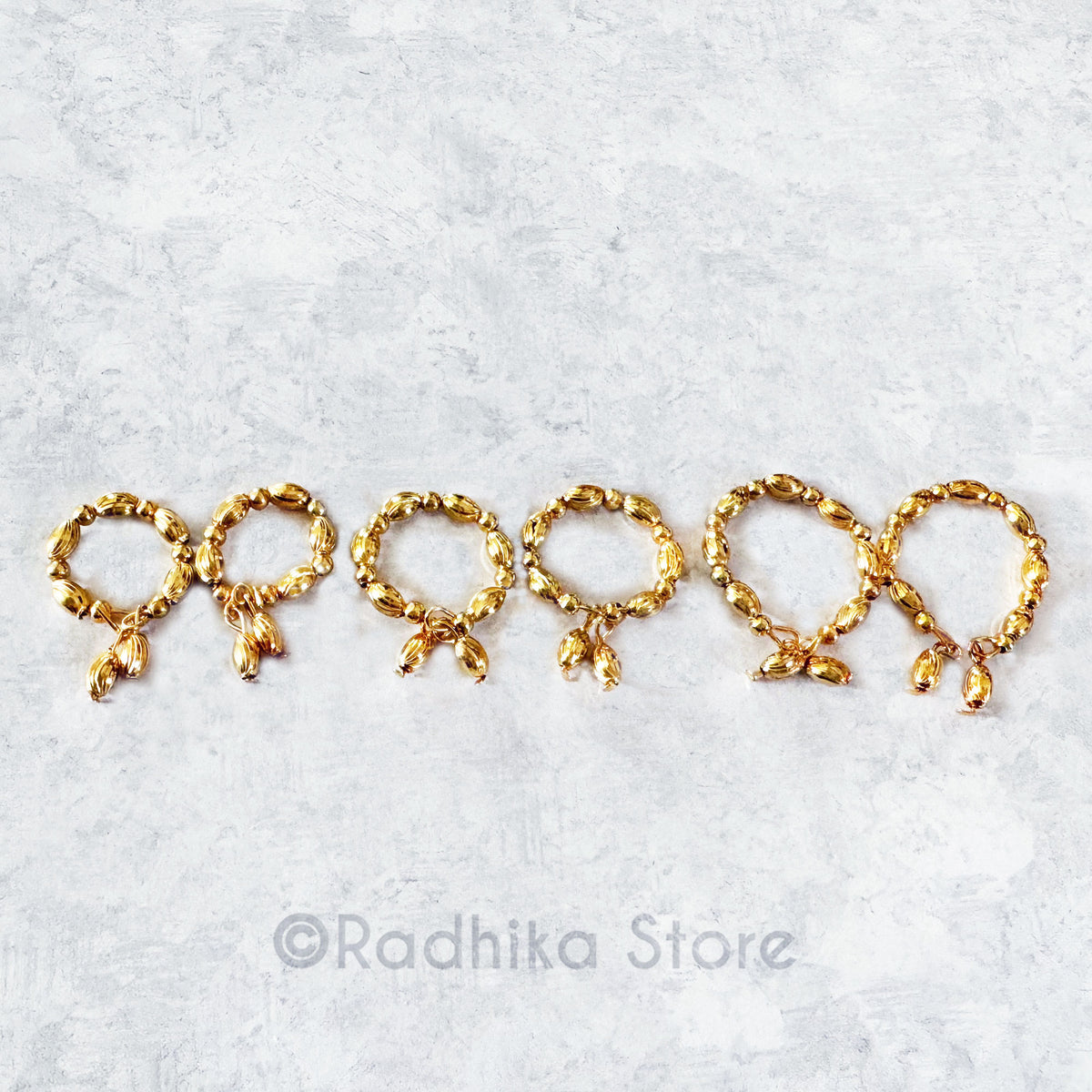 Golden Dangle Bangles/ Anklets- Choose Size