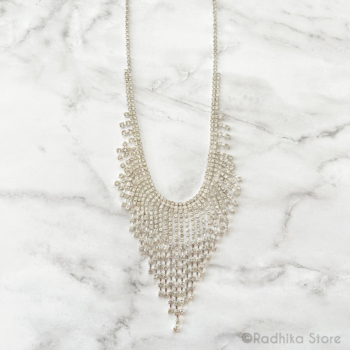 Mayapur Style V Neck-Rhinestone Deity Necklace