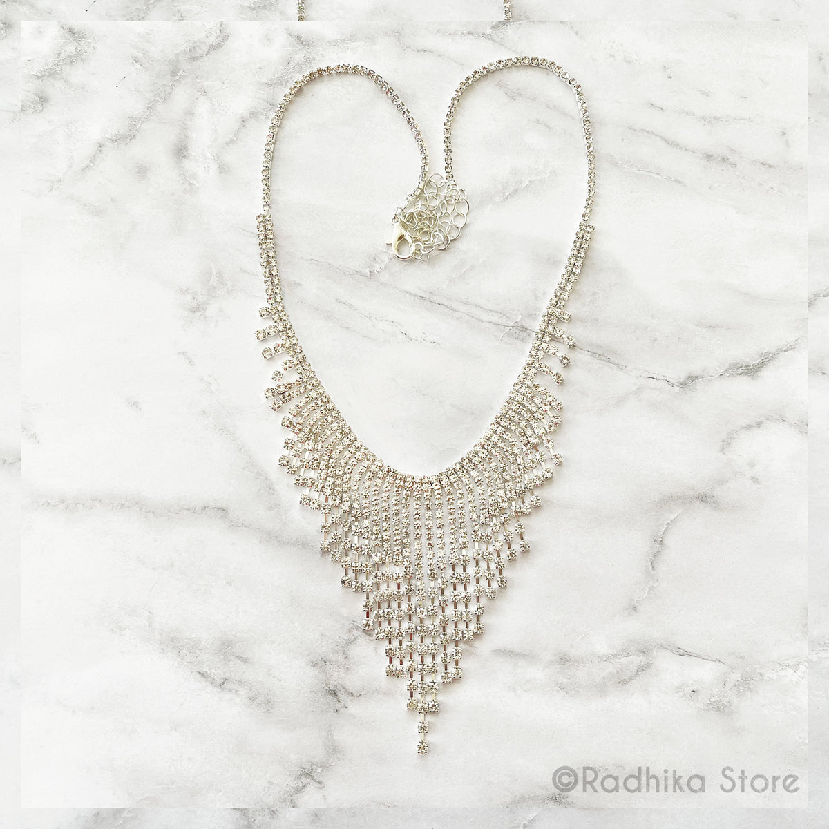 Mayapur Style V Neck-Rhinestone Deity Necklace