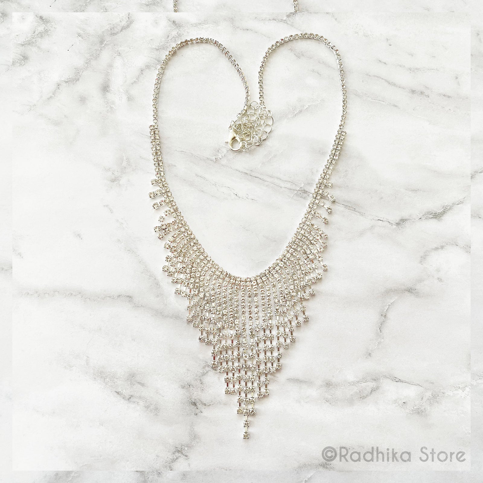 Mayapur Style V Neck-Rhinestone Deity Necklace