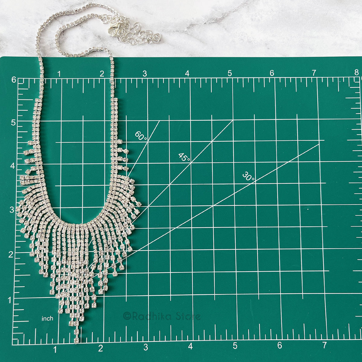 Mayapur Style V Neck-Rhinestone Deity Necklace