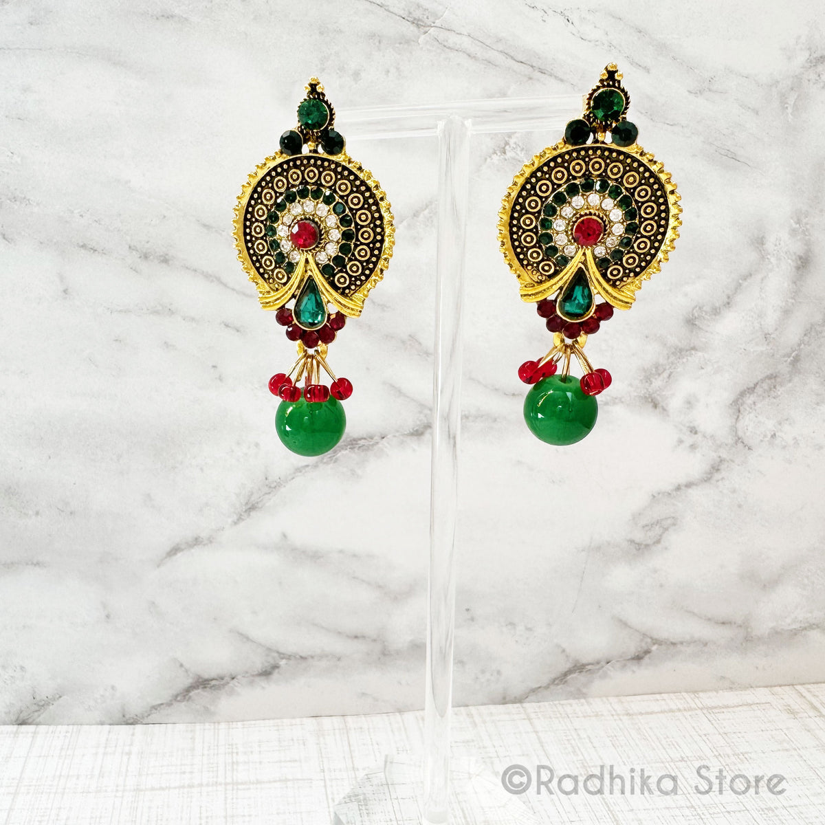 Vedic Style Cherry Drop - Earrings