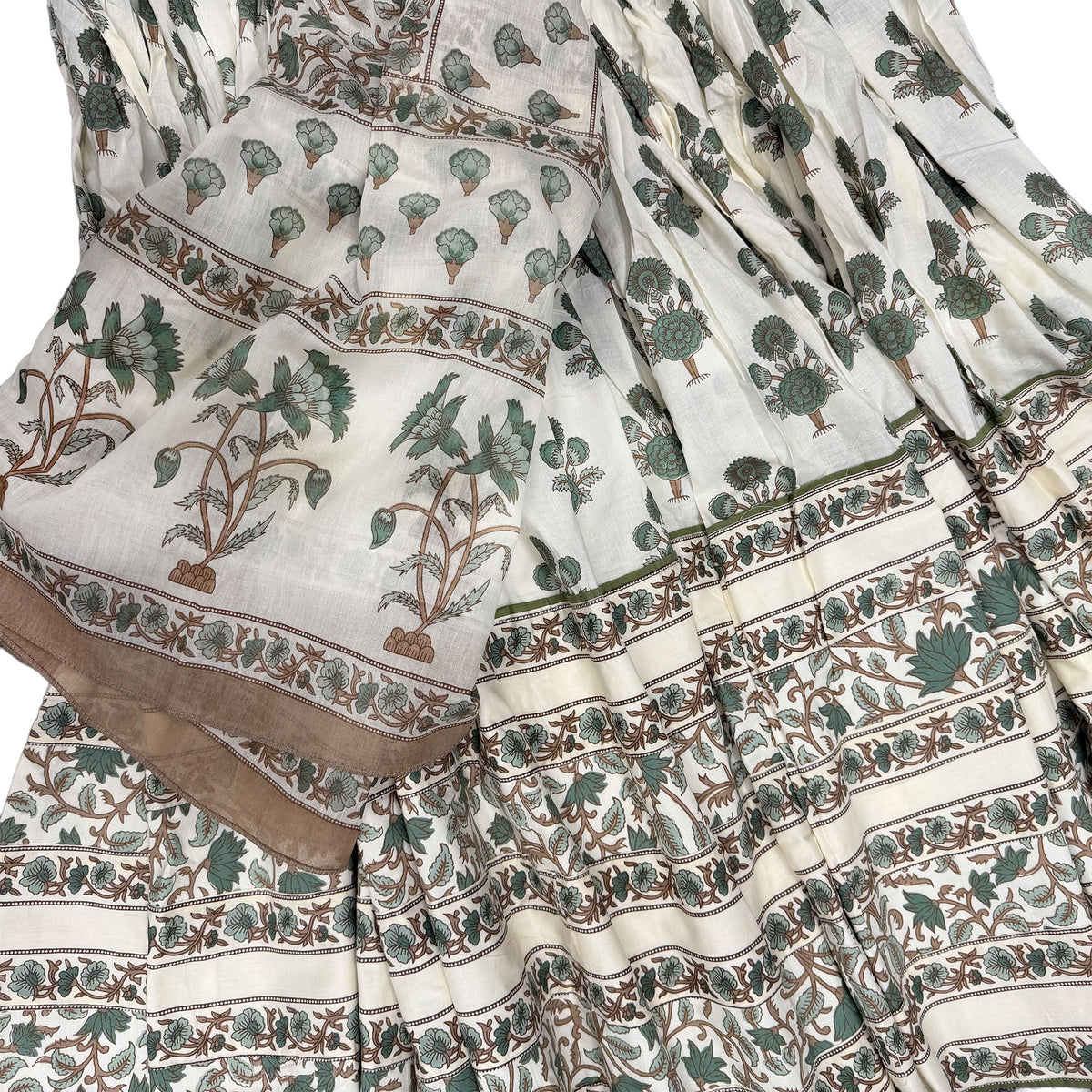 Elegant Vrinda Kund Lotus -Cotton - Screen Print-Gopi Skirt - 10 Meter- Best Twirling