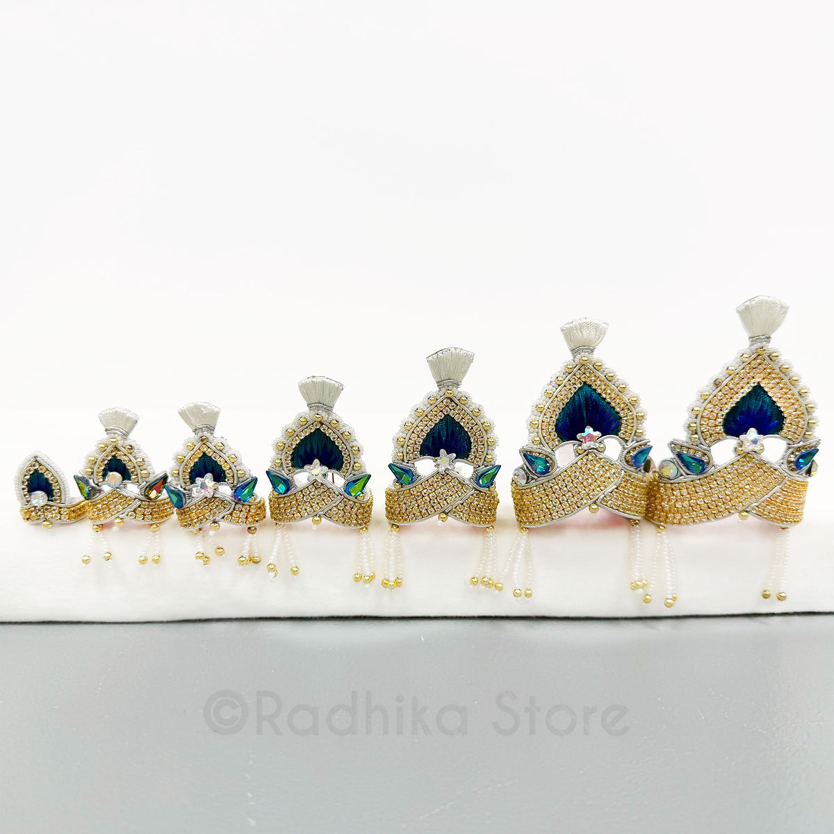 Vrindavan Forest Green - Deity Crown and Necklace Set