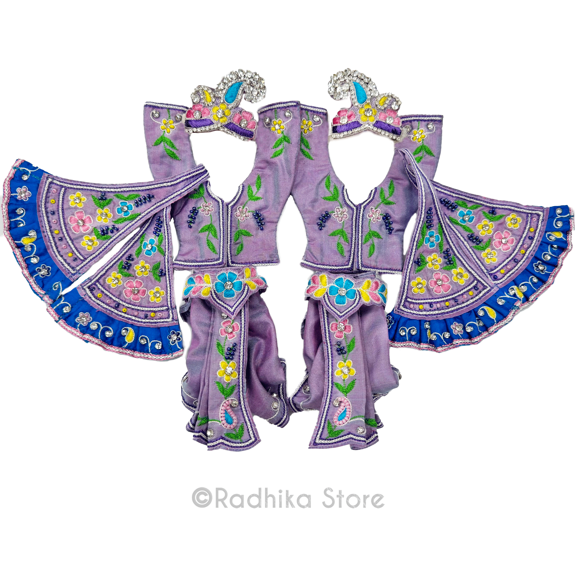 Vrindavan Flower Groves  - Opalescent Purple - Silk - Gaura Nitai Deity Outfit