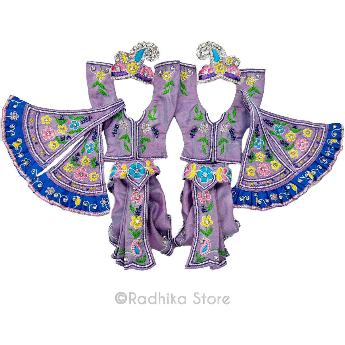 Vrindavan Flower Groves - Muted Lavender - Silk - Gaura Nitai Deity Outfit
