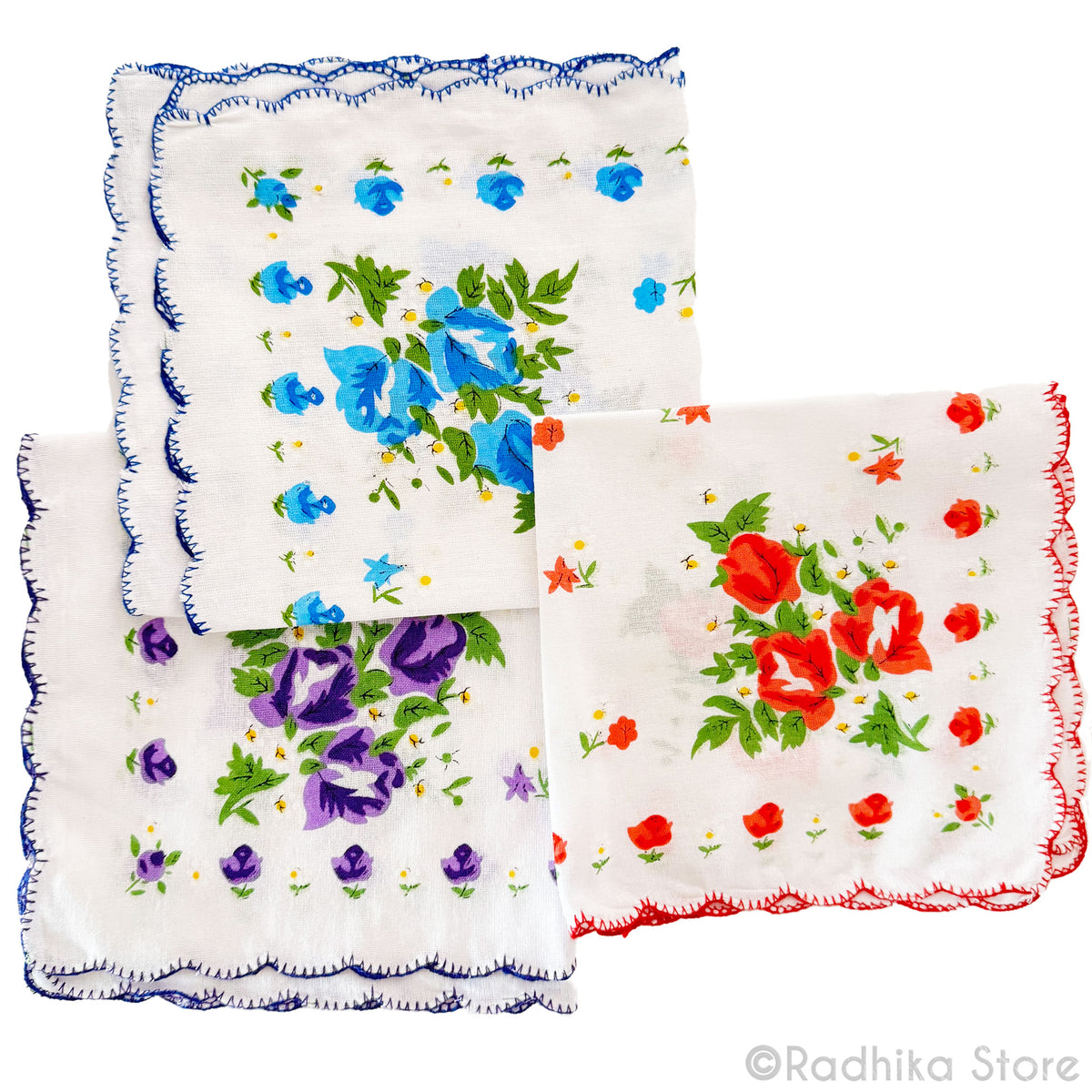 Water Color Roses  -  Deity Napkins- Set Of 3