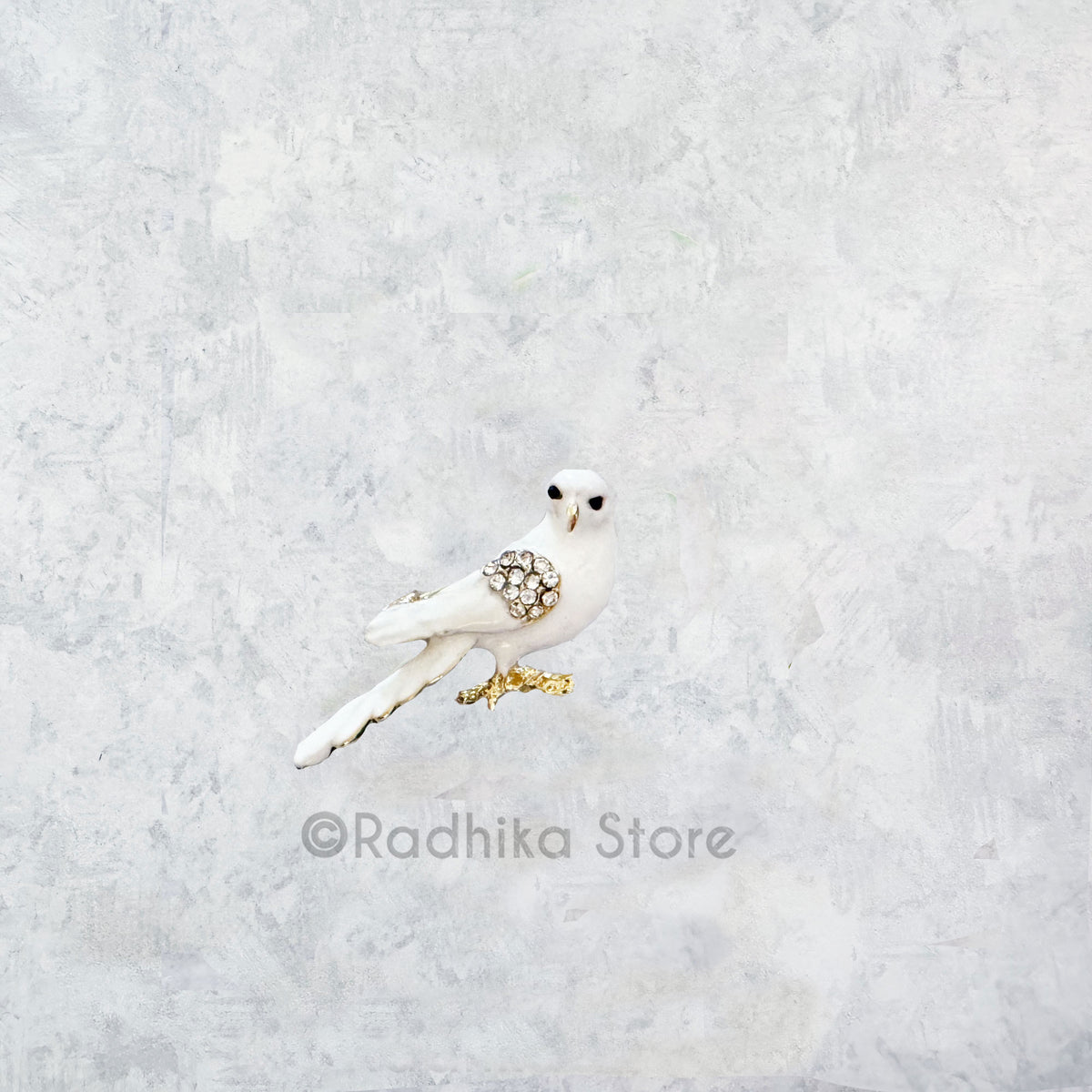 Vrindavan White Garden Bird -  Pendant-(Pin)