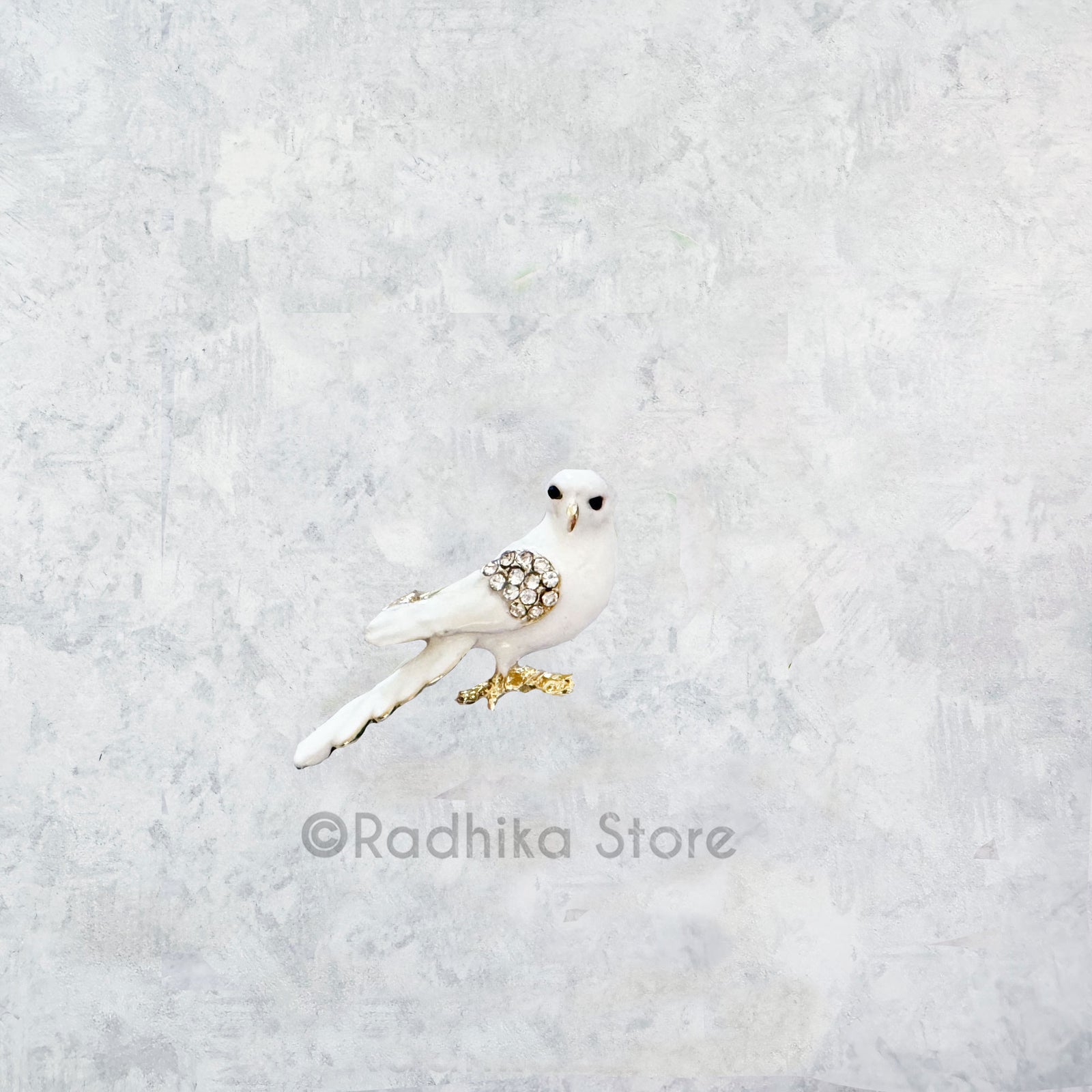 Vrindavan White Garden Bird -  Pendant-(Pin)