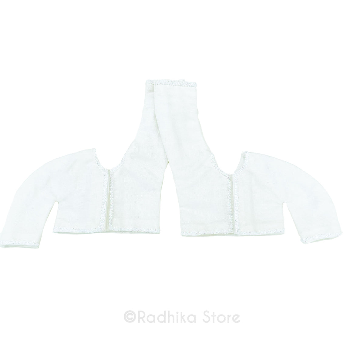 Blissful Purnima - White - Gaura Nitai Deity Kurta Only (One Arm Up One Arm Down)