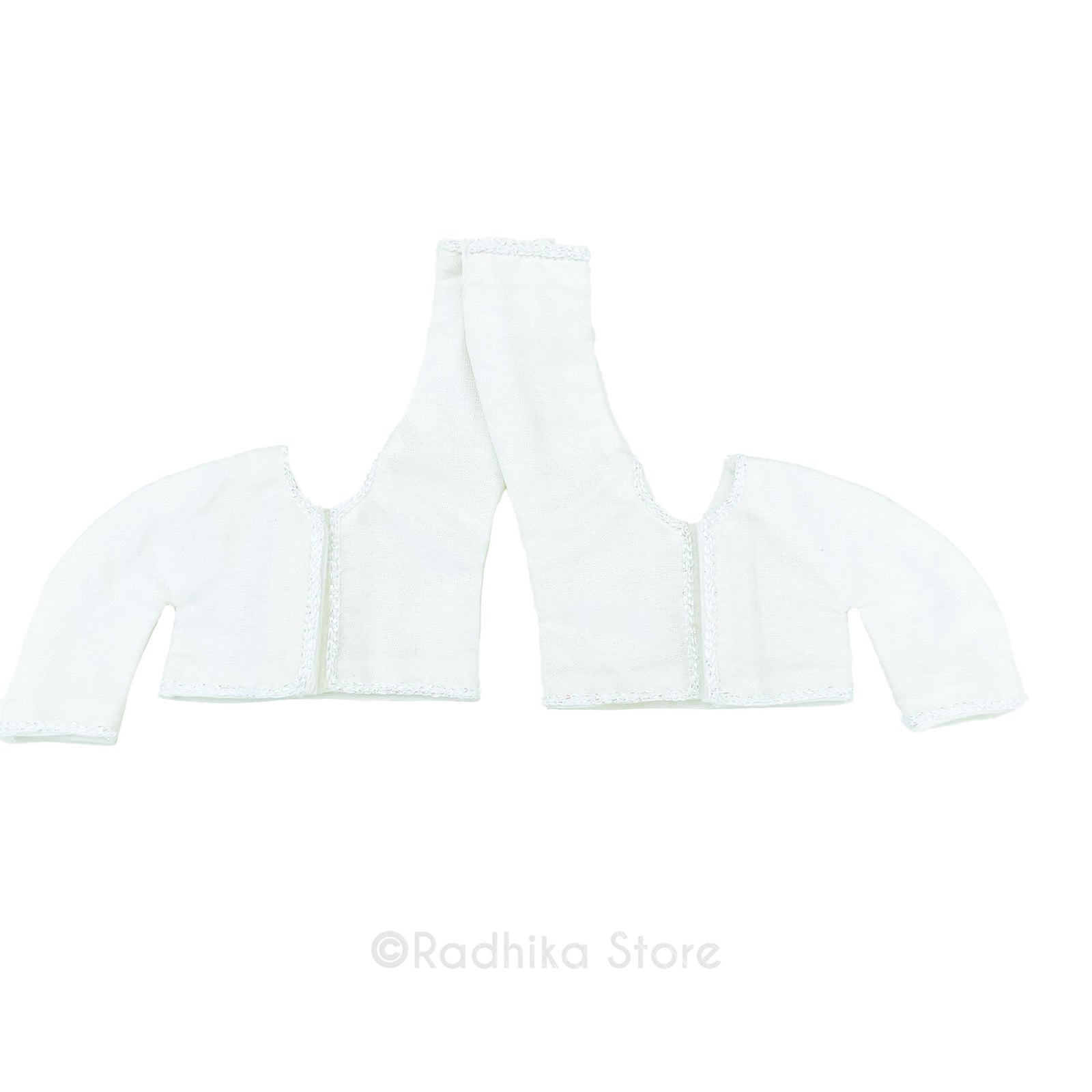 Blissful Purnima - White - Gaura Nitai Deity Kurta Only (One Arm Up One Arm Down)