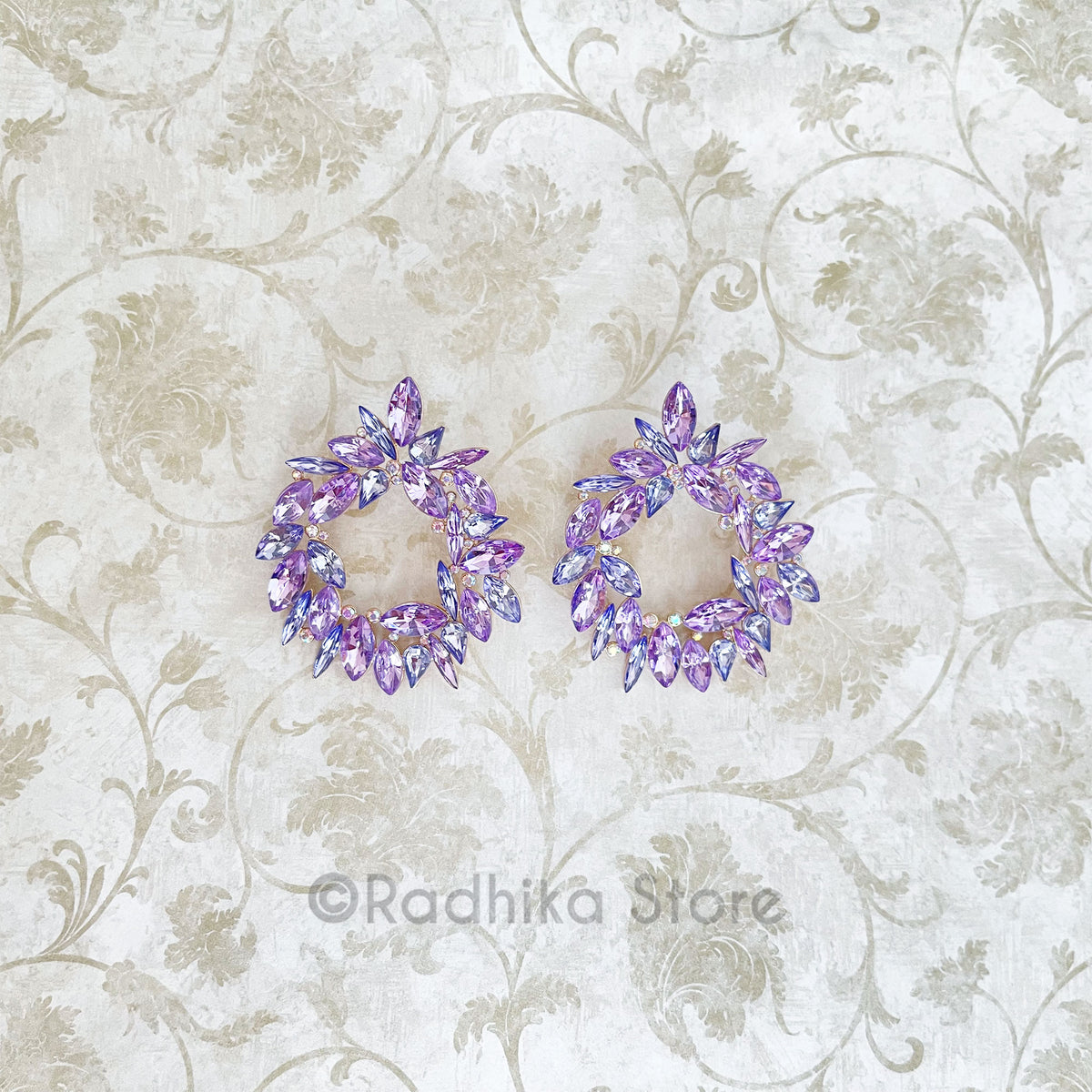 Effulgent Crystal Wreath - Earrings