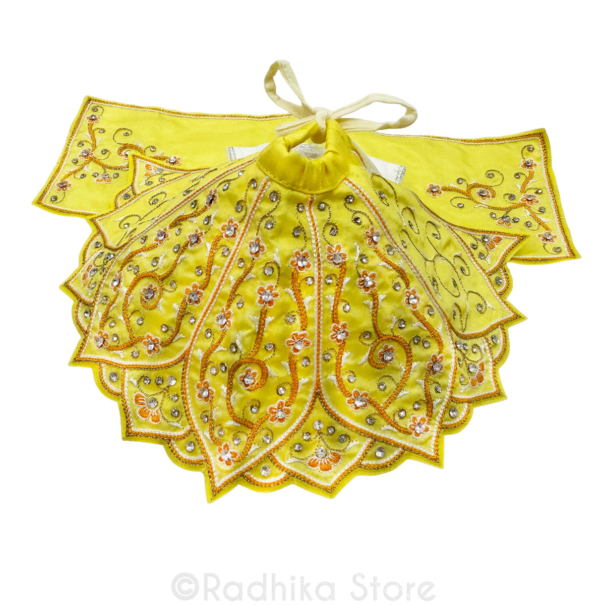 Vrindavan Yellow Lotus - Yellow and Cream - Silk - Radha Krishna Deity Outfit
