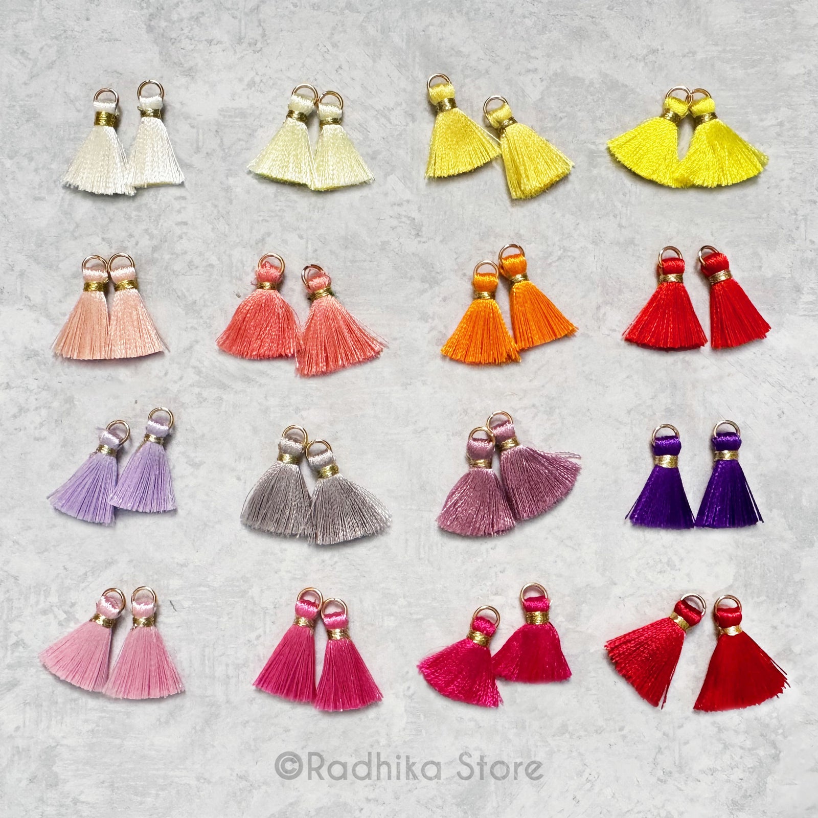 Mini Tassels - Set of 2 - Choose Color - 1 inch