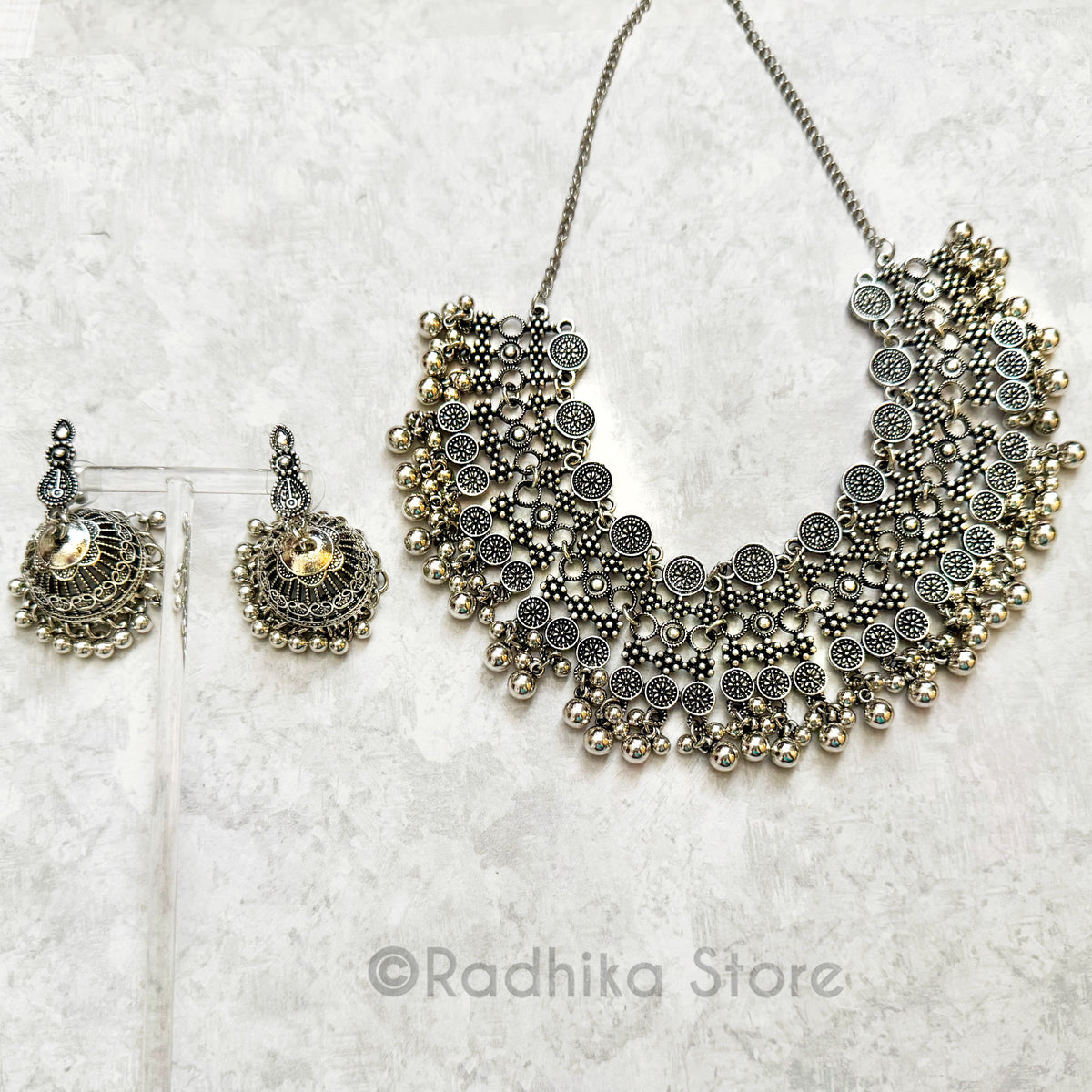 Chum Chum Jhumka - Necklace And Earring Set -