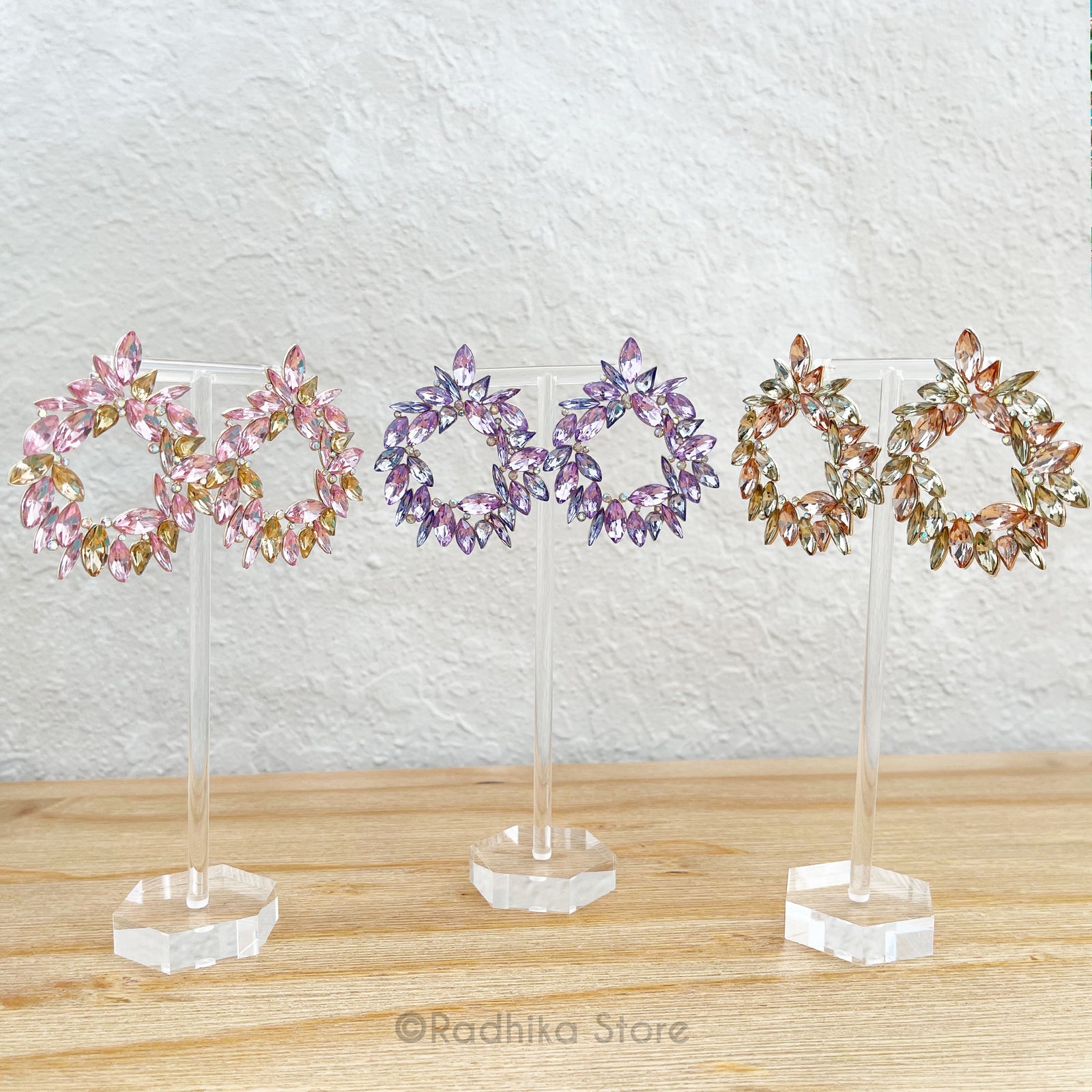 Effulgent Crystal Wreath - Earrings