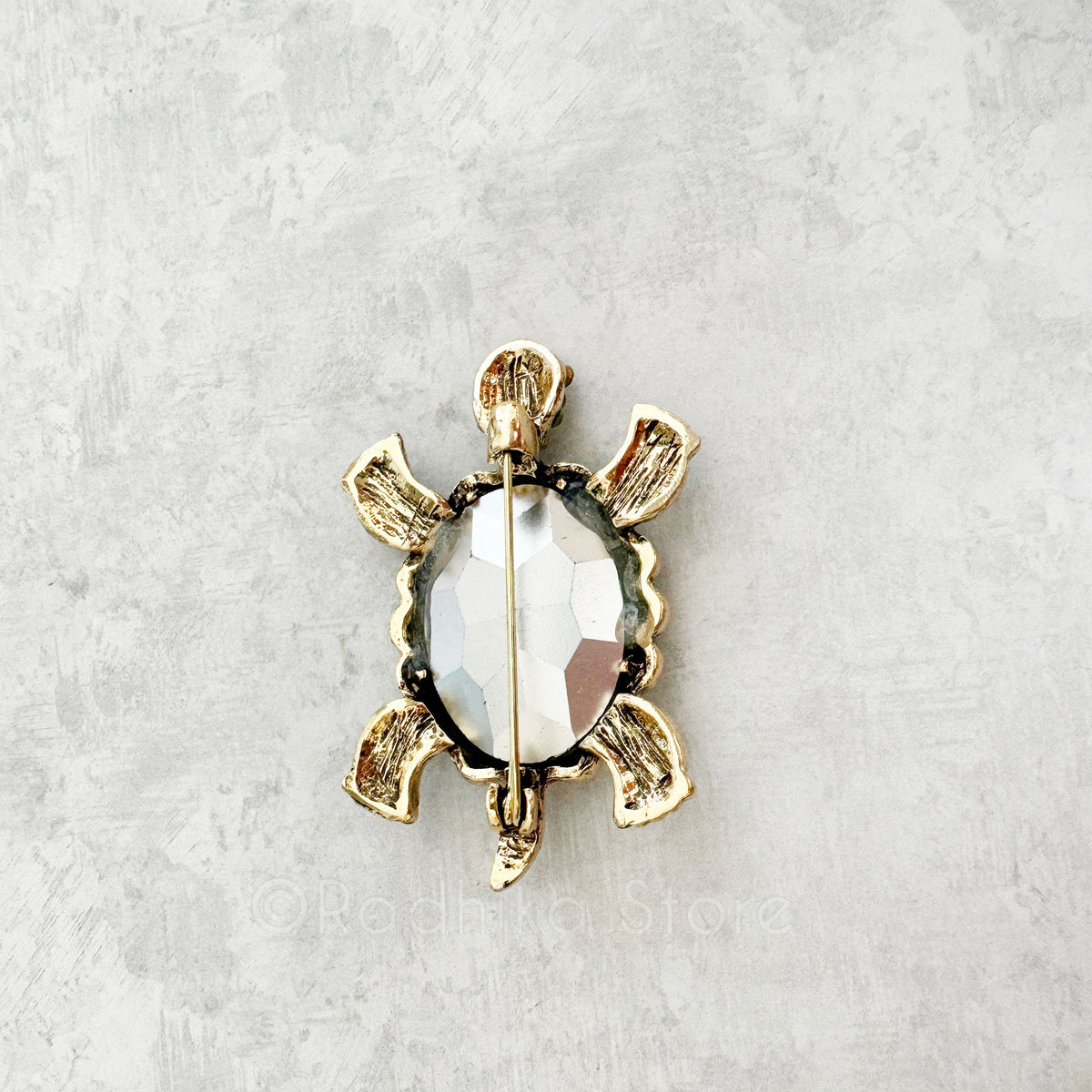 Crystal Kurma Rupa Tortious-Pendant-(Pin)- Choose Color