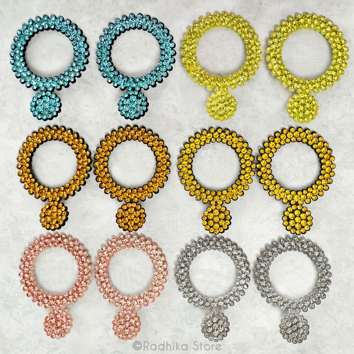 Colorful Circles of Love - Rhinestone  Effulgence/Earrings