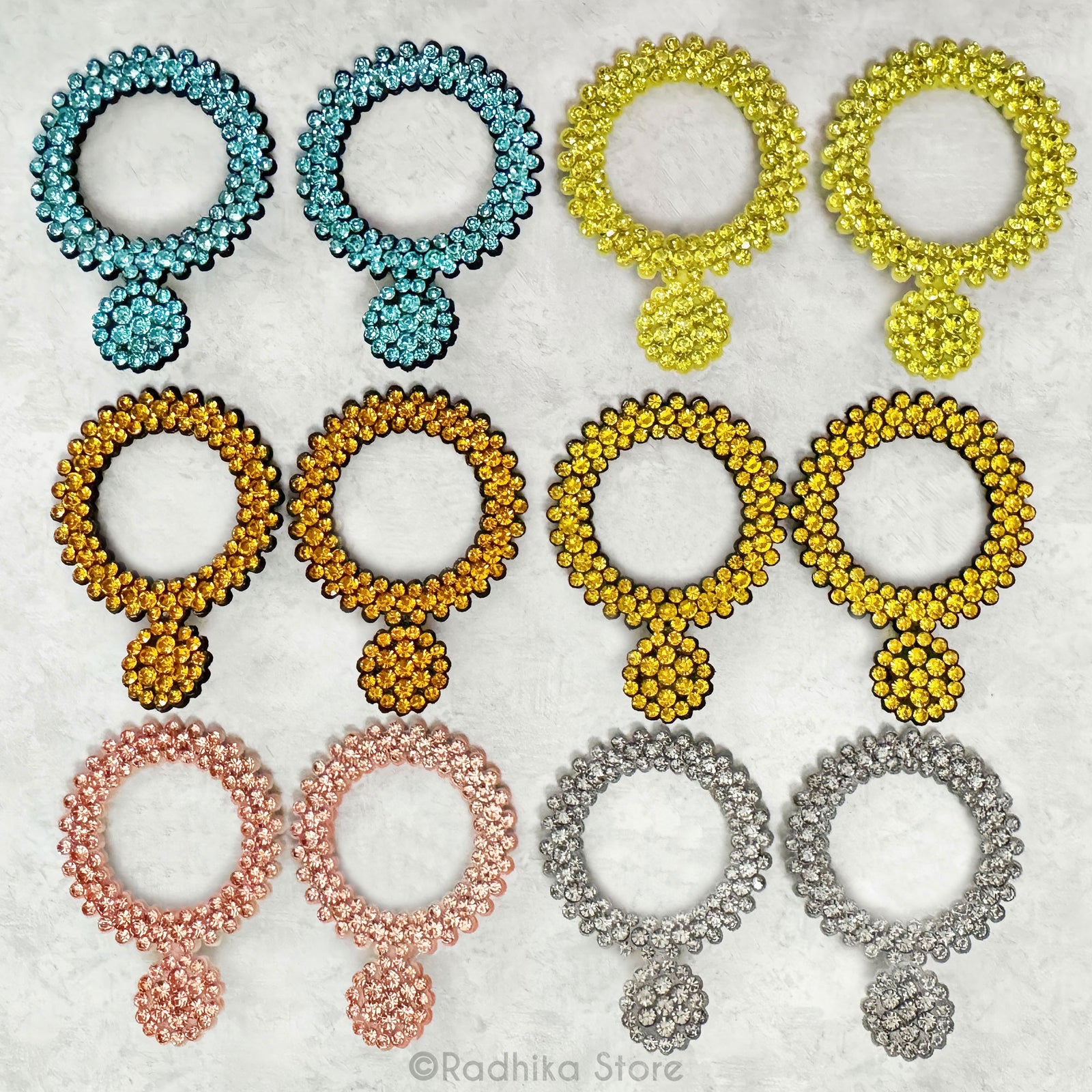 Colorful Circles of Love - Rhinestone  Effulgence/Earrings