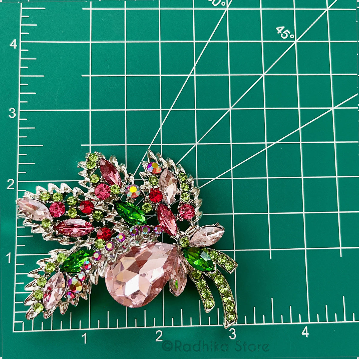 Large Jeweled Flower Bouquet-(Pin)