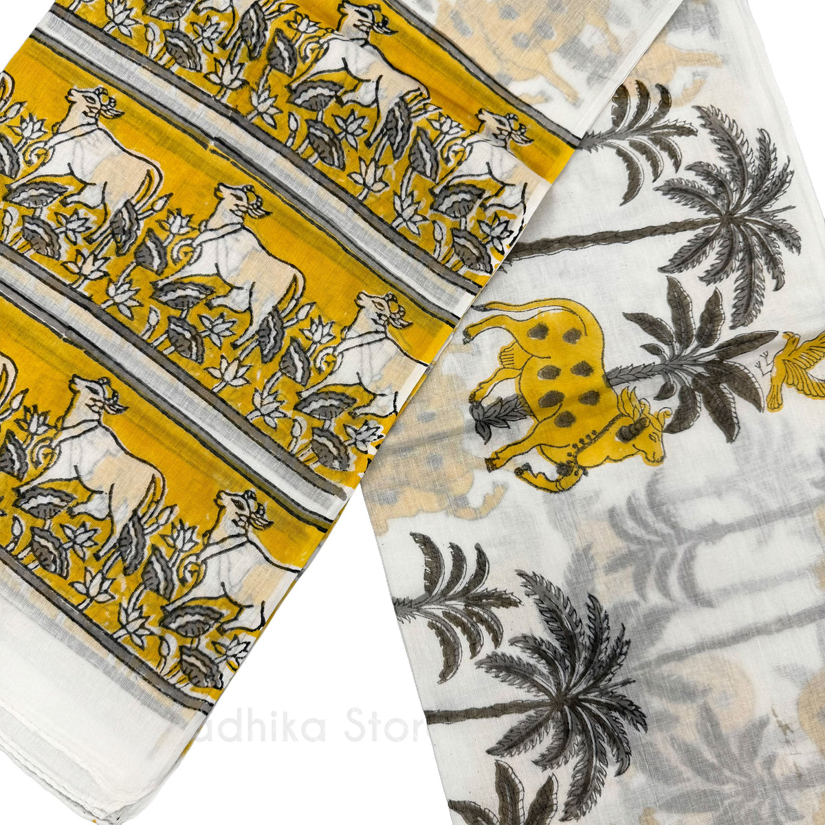 Turmeric Surabhi Cows - Cotton Chadar