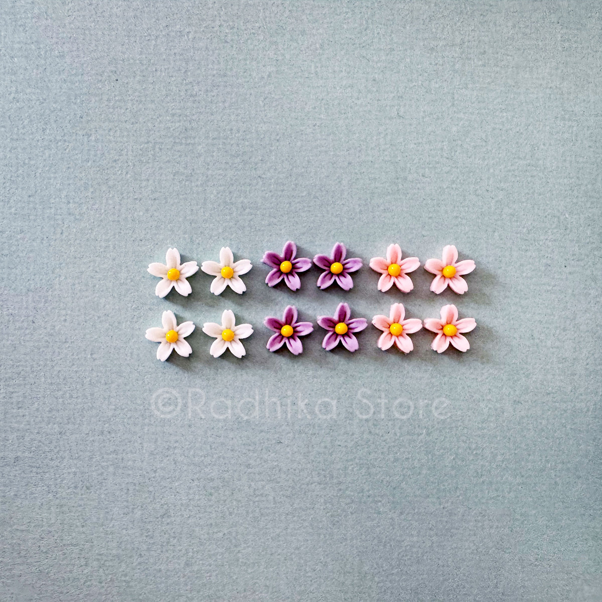 Tiny Vrindavan Flowers -  Set of 4 - Choose Color