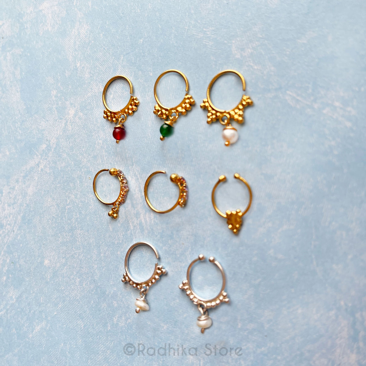 Real Gold and Silver Nose Rings