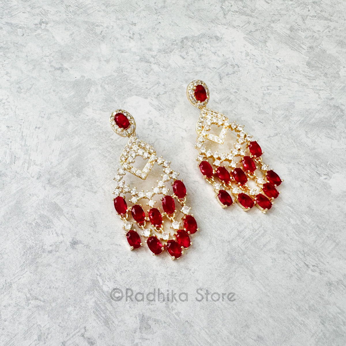 Crystal Peacock Feather - Earrings