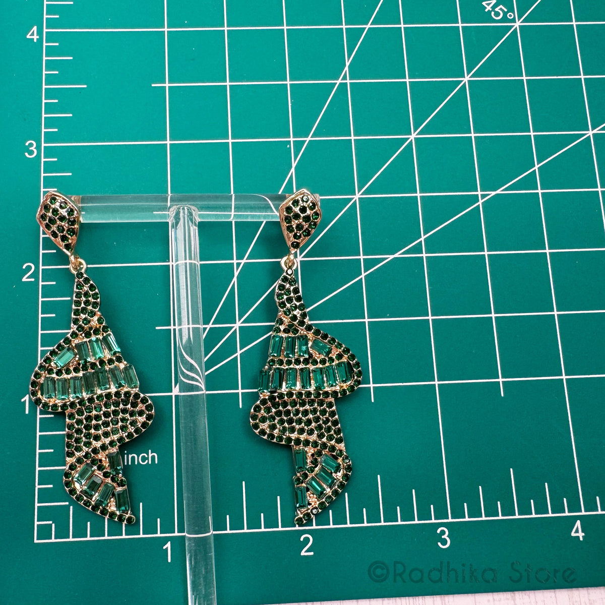 Emerald Silken Cloth Design - Earrings