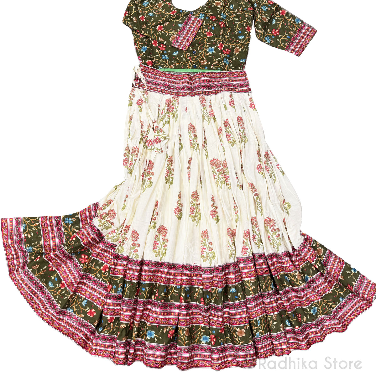 Radhikas Favorite Festival-Cotton-Screen Print- Gopi Skirt - 10 Meter Twirling