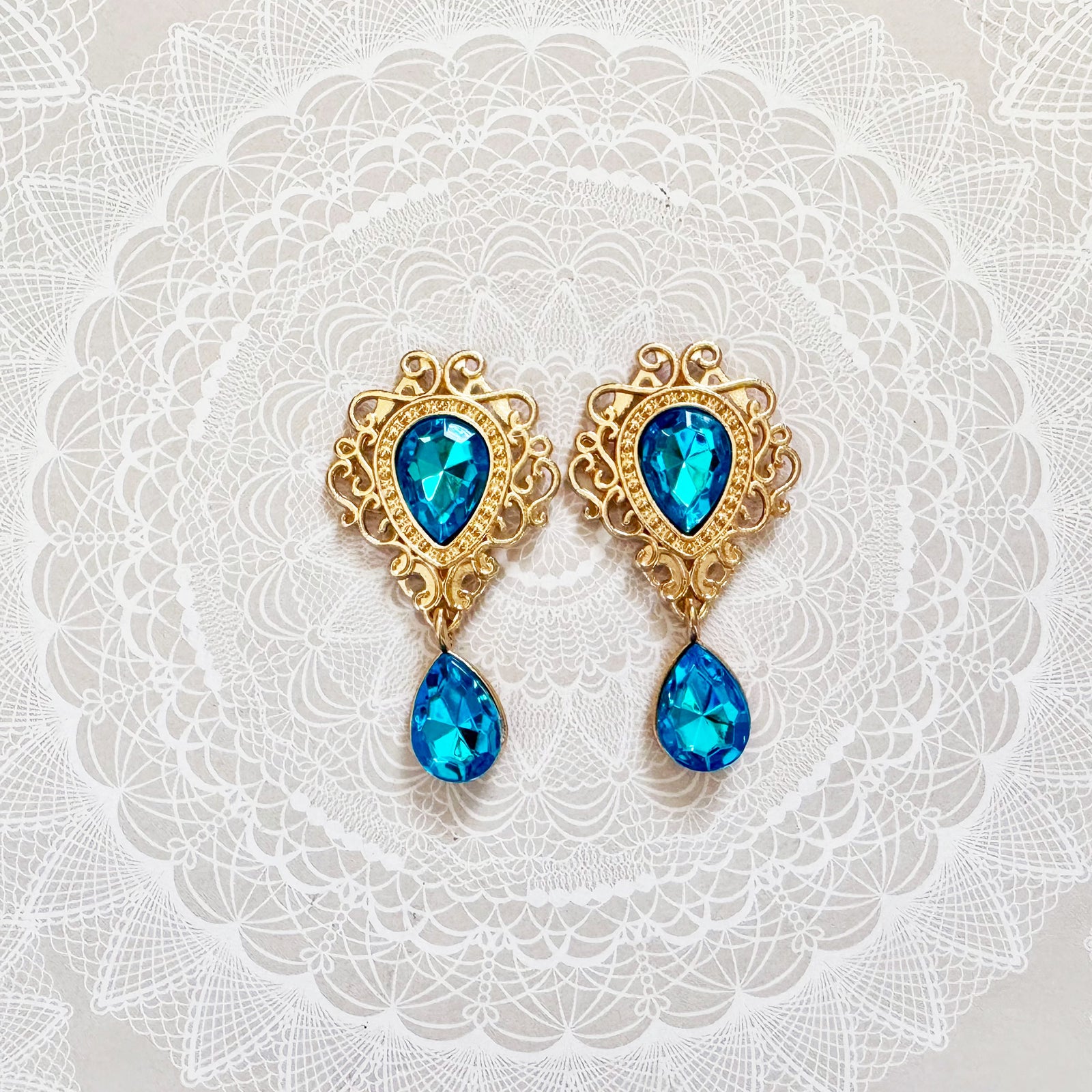 Fancy Teardrop  With  Flat back Deity Earrings