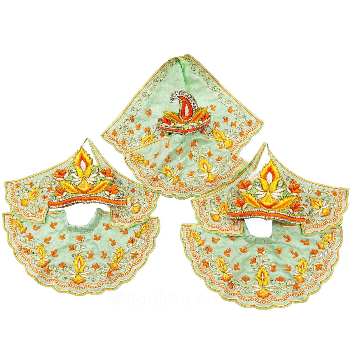 Autumn Dance - Light Sea Green - Silk - Jagannath Baladeva Subhadra Deity Outfit