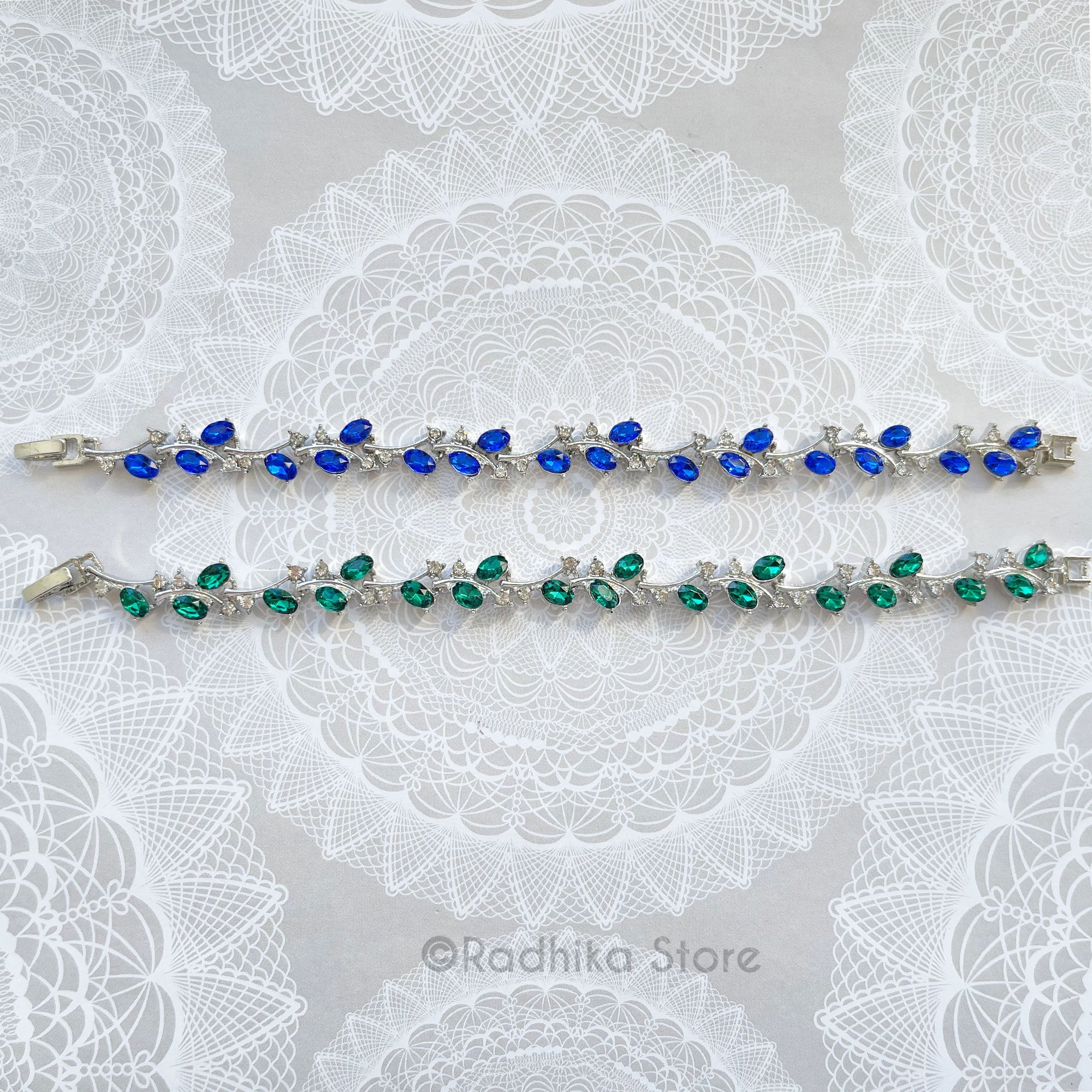 Divine Vine Sapphires or Emeralds With Diamonds - Deity Necklace