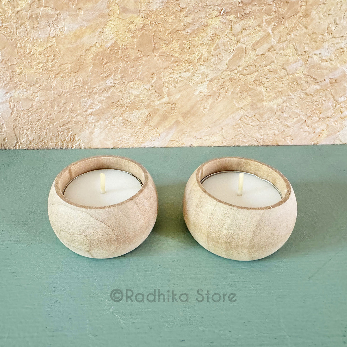 Natural Wood Miniature Candles - Set of 8