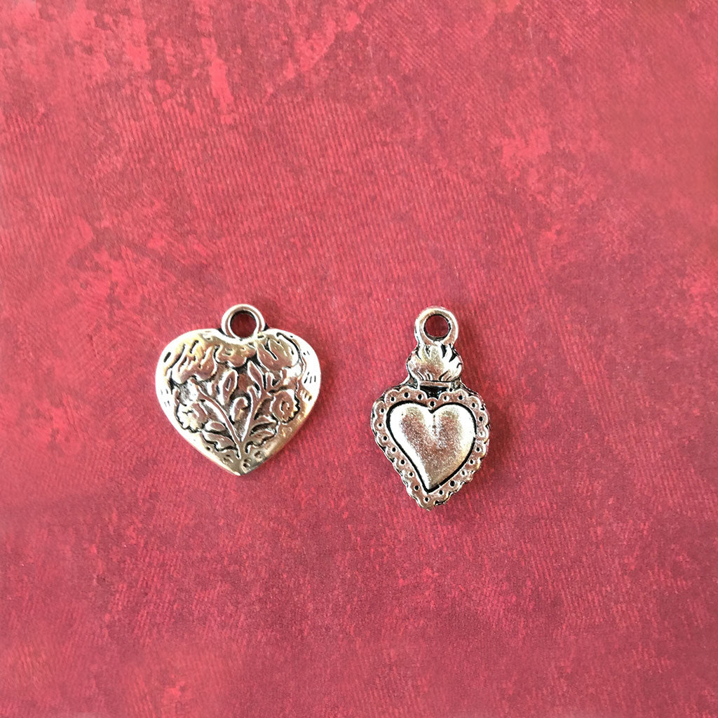 Vrindavan Hearts - Flowers or Lace - Pendant/Charm
