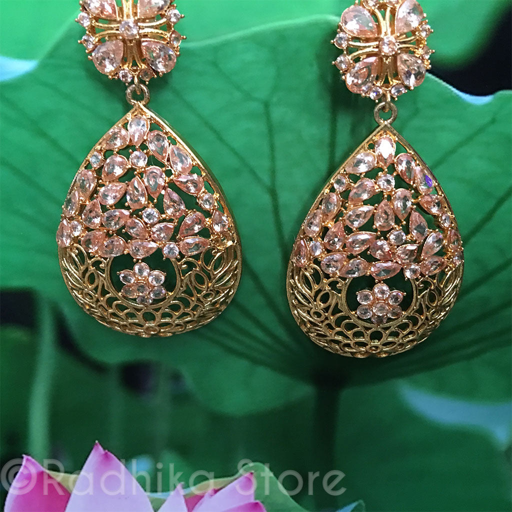 Priyaasi Teardrop Design American Diamond Earrings for Women | Stylish Drop  Party Earrings | Rose Gold Earrings Set for Women | Fashion Statement  Earrings : Amazon.in: Fashion