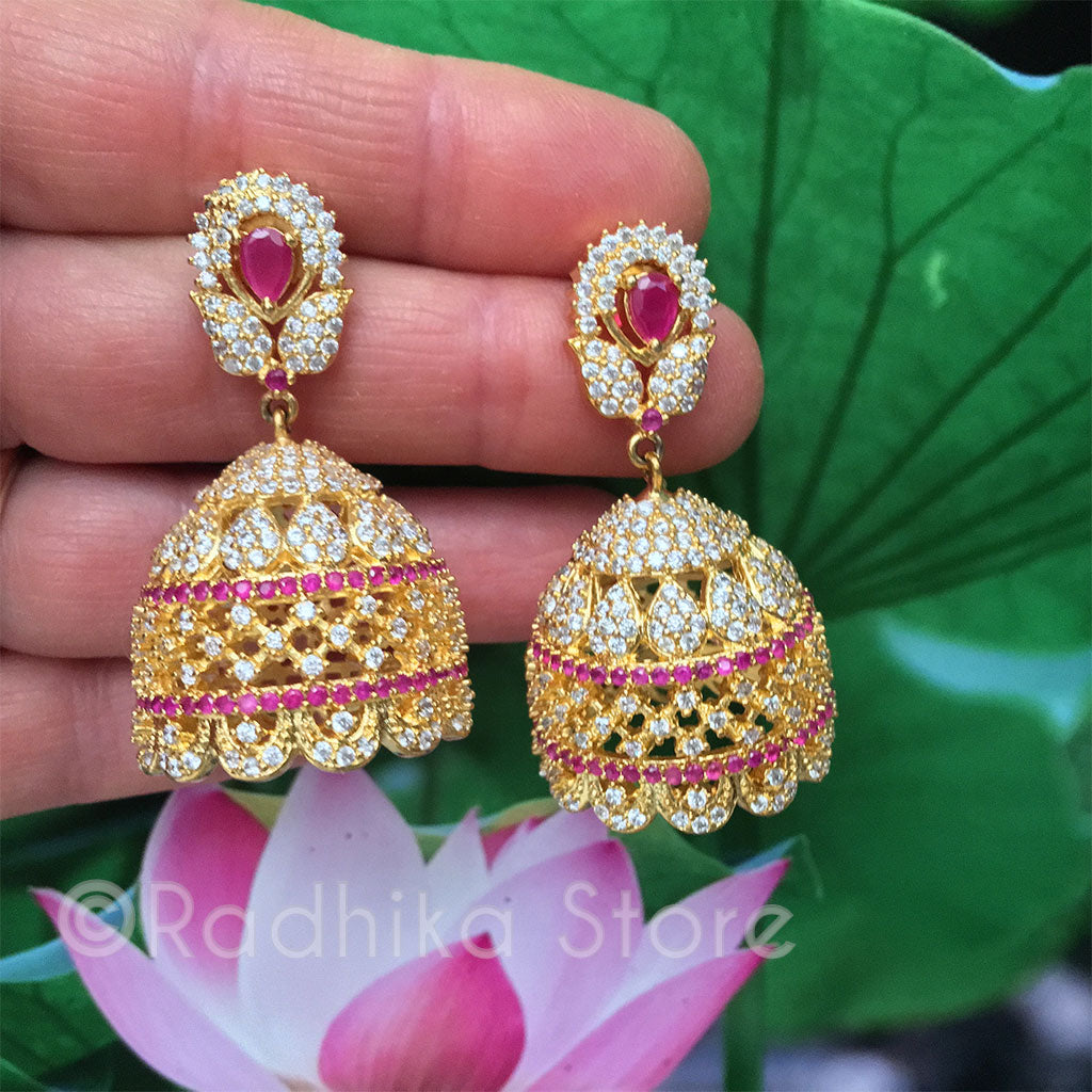 Ruby Angel Bell Earrings - Bollywood Collection