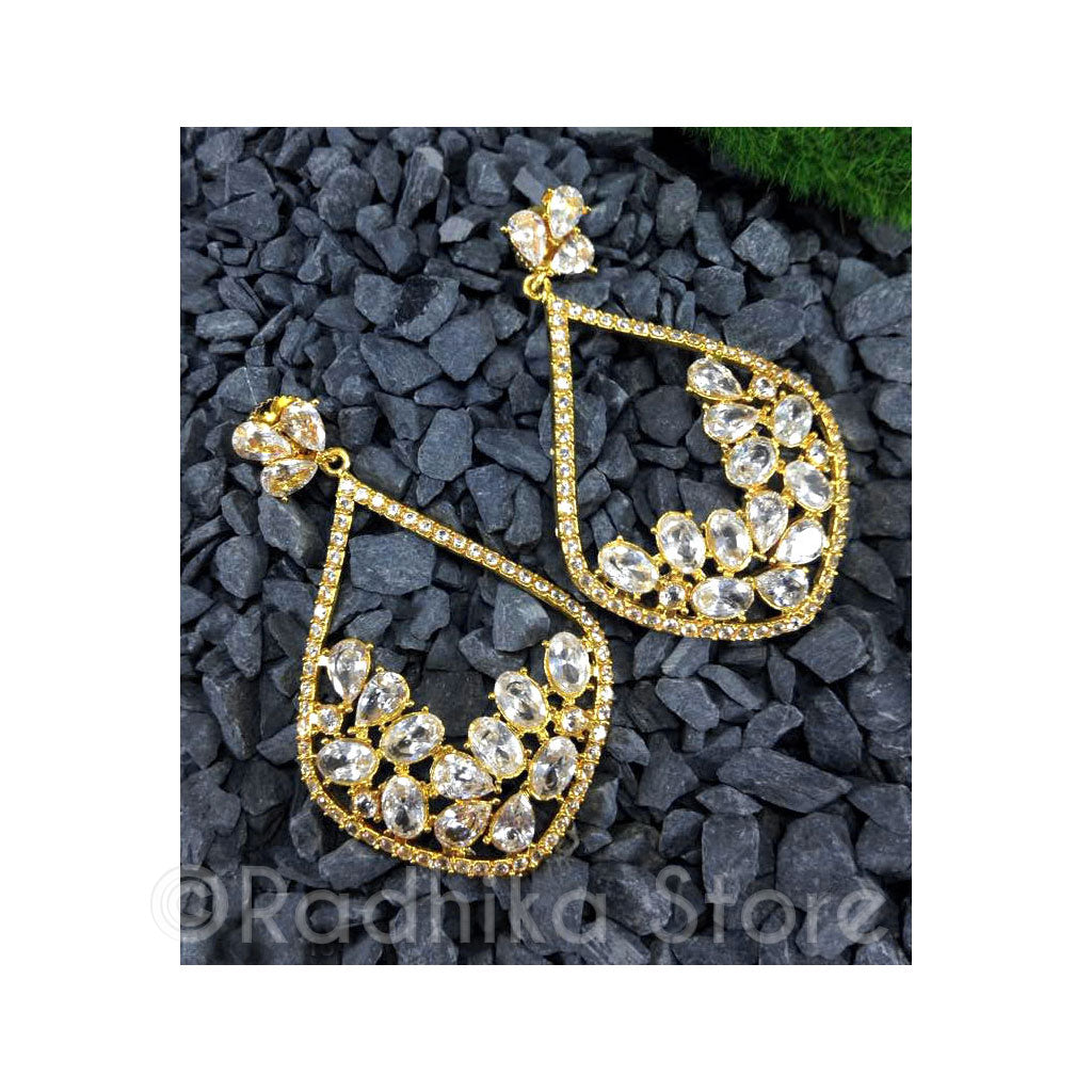 Crystal Cluster Teardrop - Bollywood Collection