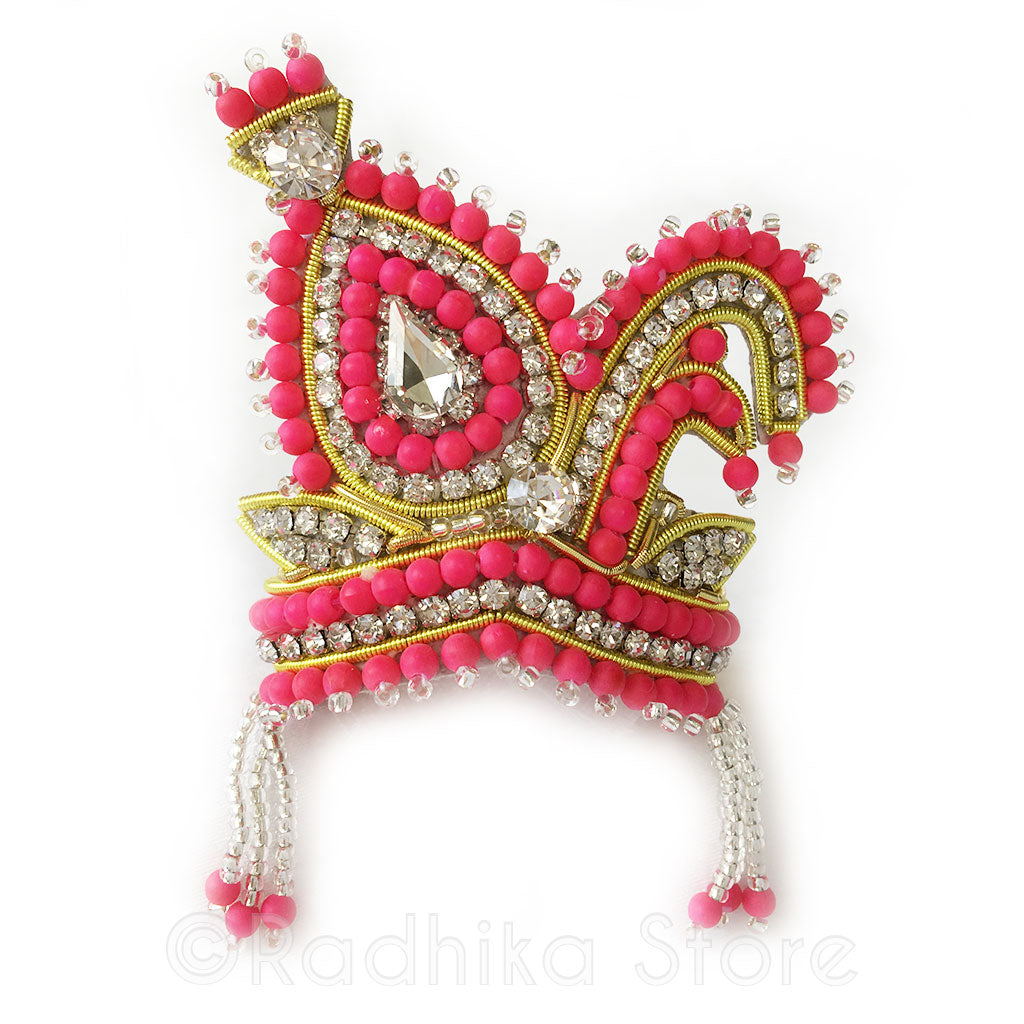 Bright Pink Vrindavan Swan - Rhinestone Crown